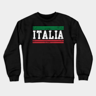 Italia Flag Italy Italian Vintage Distressed Crewneck Sweatshirt
